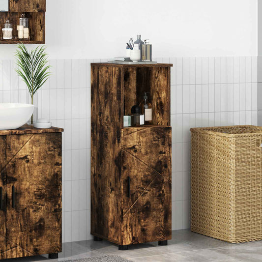 Bathroom Cabinet Smoked Oak 30 x 35 x 95 cm