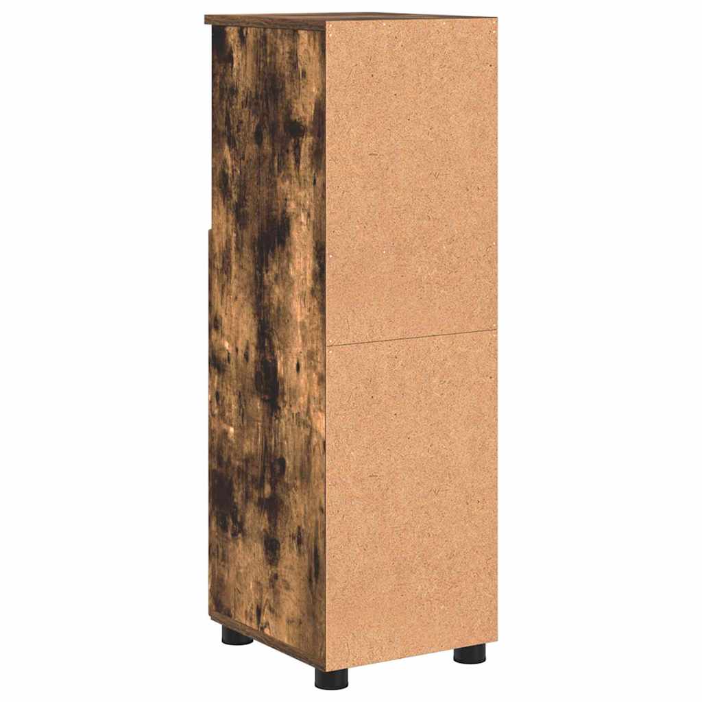 Bathroom Cabinet with Storage Smoked Oak 30 x 35 x 95 cm