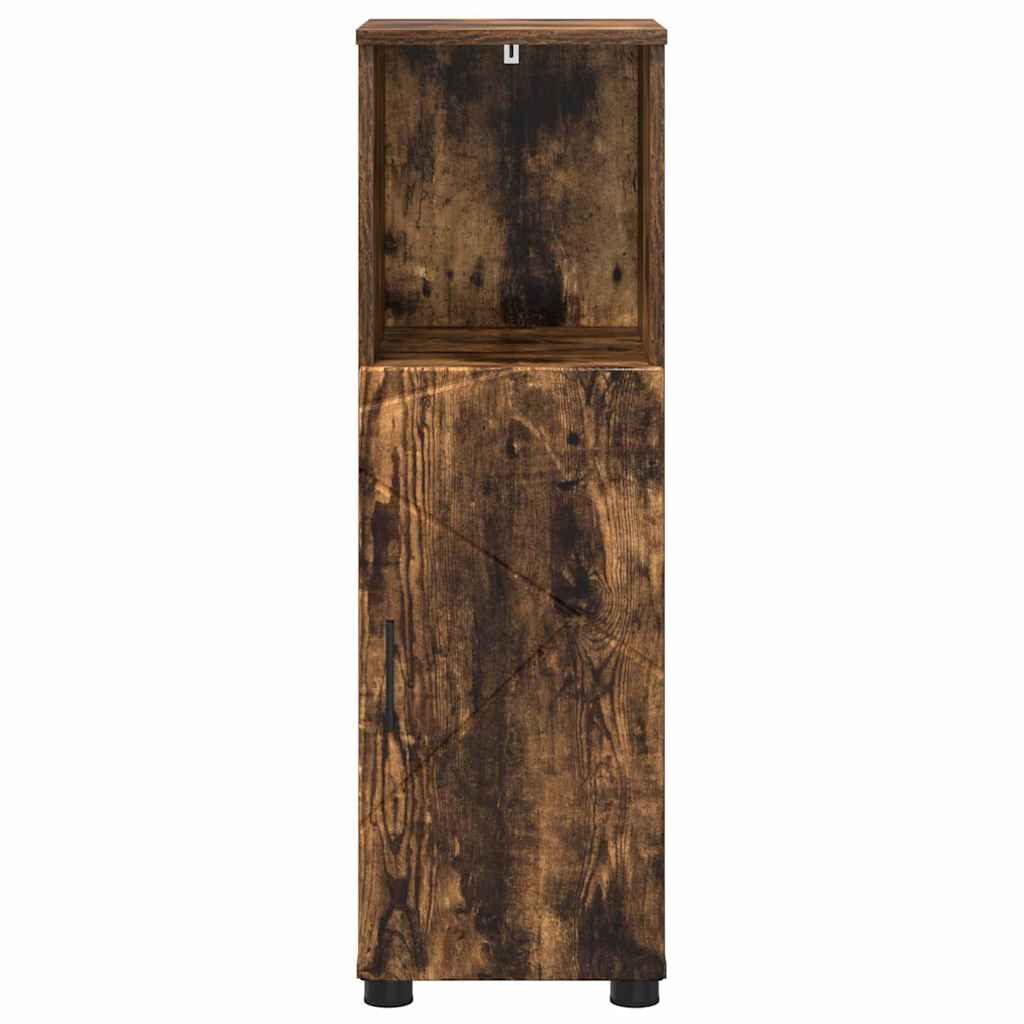 Bathroom Cabinet with Storage Smoked Oak 30 x 35 x 95 cm