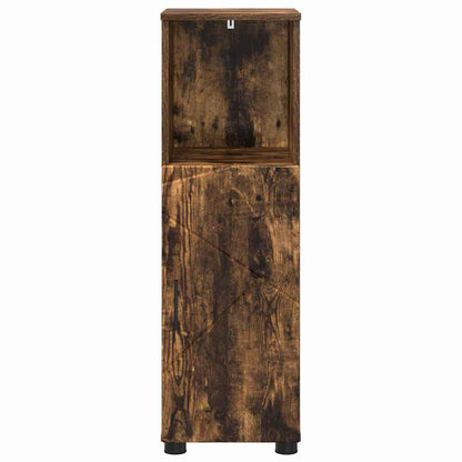 Bathroom Cabinet with Storage Smoked Oak 30 x 35 x 95 cm