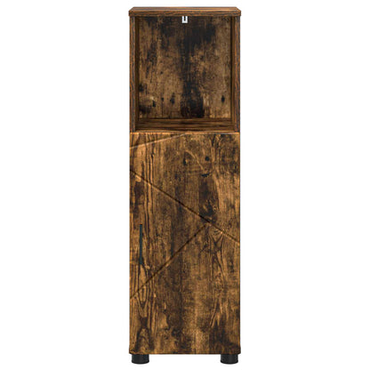 Bathroom Cabinet with Storage Smoked Oak 30 x 35 x 95 cm