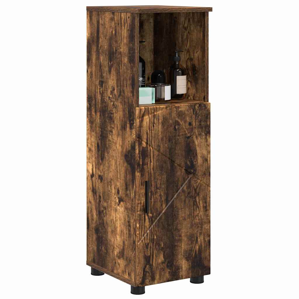Bathroom Cabinet with Storage Smoked Oak 30 x 35 x 95 cm