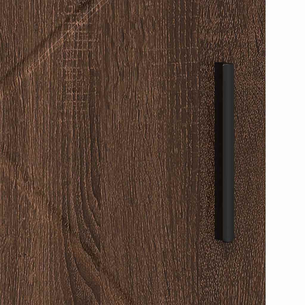 Bathroom Cabinet with Storage Brown Oak 30 x 35 x 95 cm