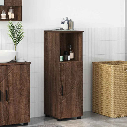 Bathroom Cabinet with Storage Brown Oak 30 x 35 x 95 cm