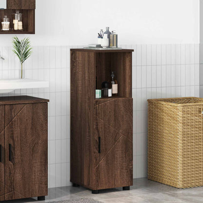 Bathroom Cabinet with Storage Brown Oak 30 x 35 x 95 cm