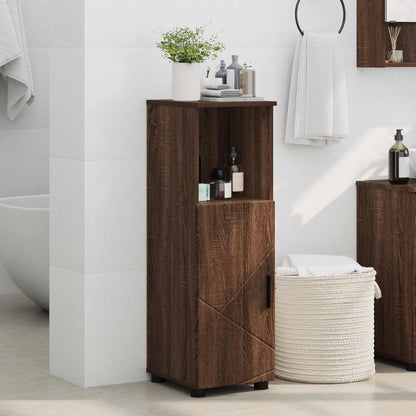 Bathroom Cabinet with Storage Brown Oak 30 x 35 x 95 cm