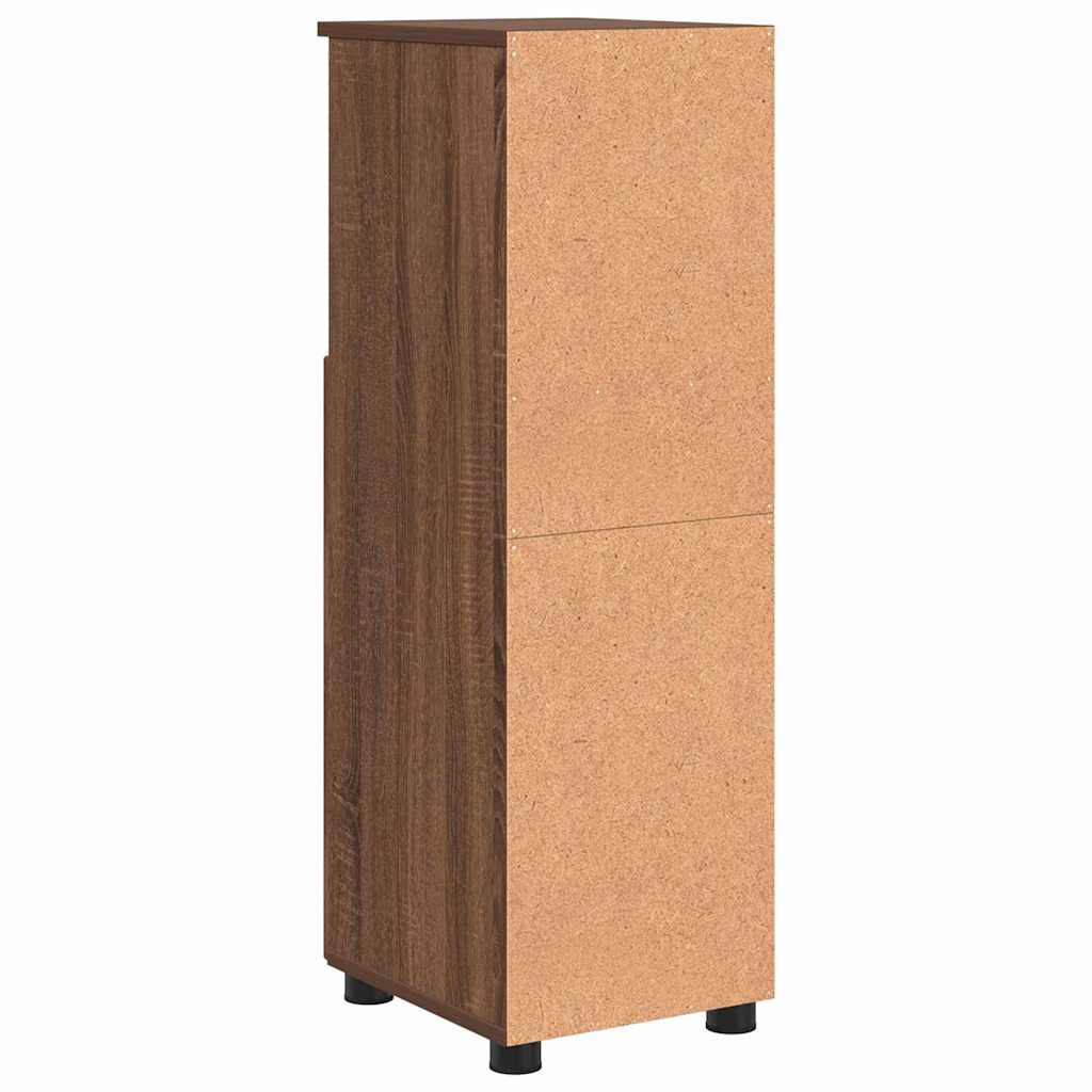 Bathroom Cabinet with Storage Brown Oak 30 x 35 x 95 cm