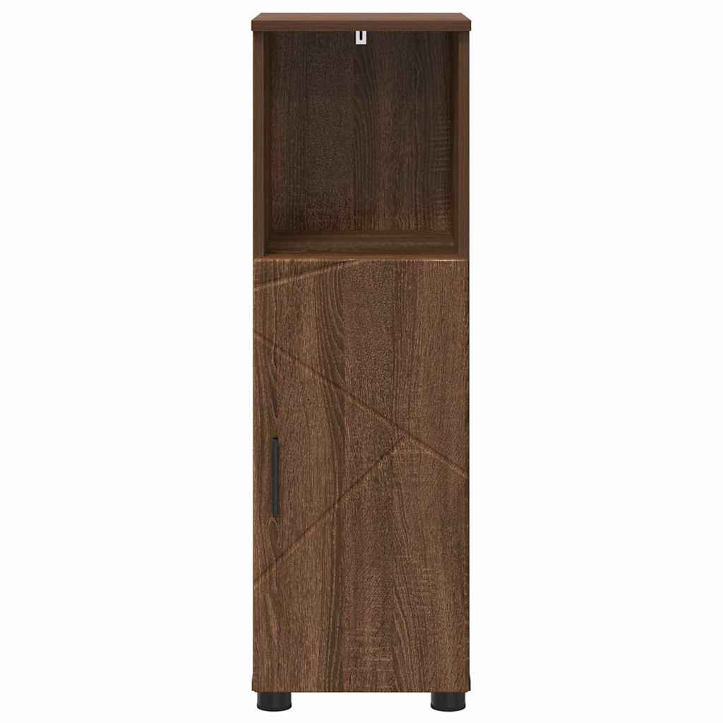 Bathroom Cabinet with Storage Brown Oak 30 x 35 x 95 cm