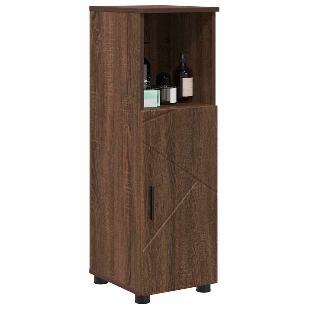 Bathroom Cabinet with Storage Brown Oak 30 x 35 x 95 cm