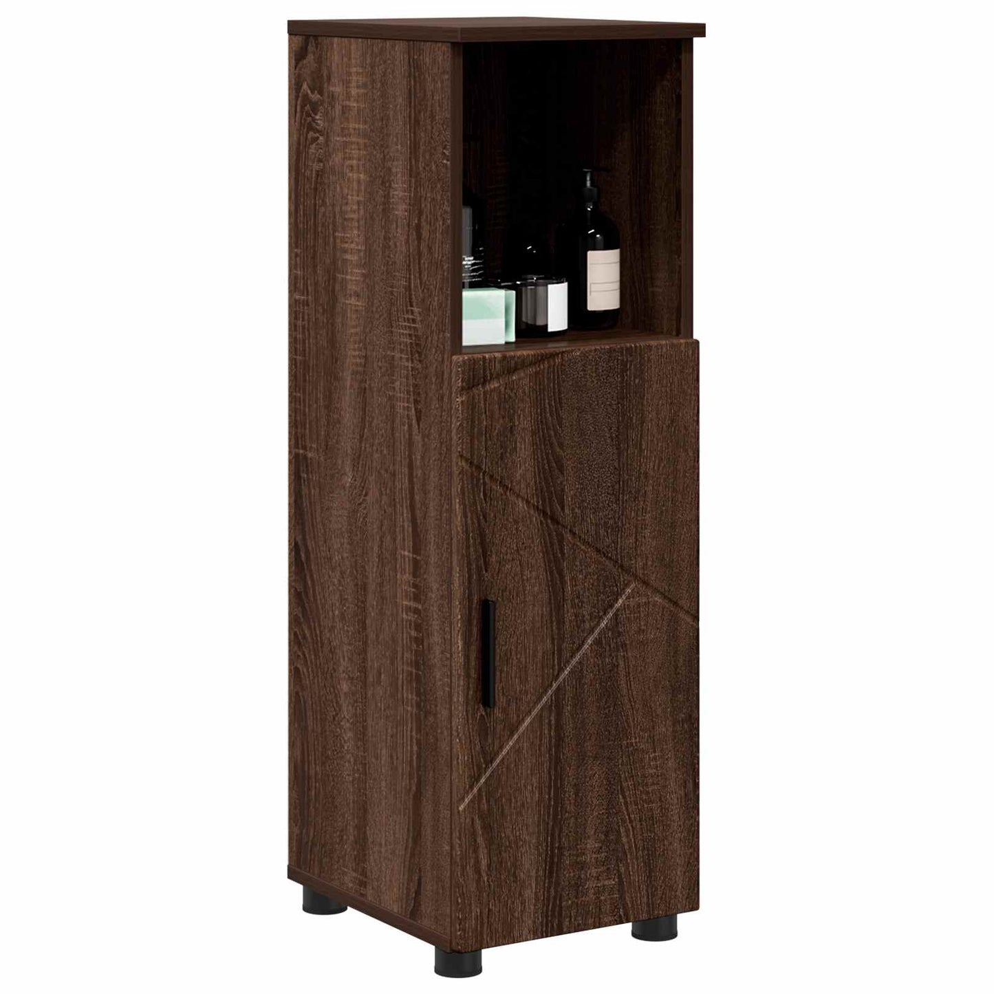 Bathroom Cabinet with Storage Brown Oak 30 x 35 x 95 cm