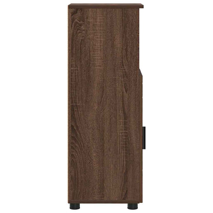 Bathroom Cabinet with Storage Brown Oak 30 x 35 x 95 cm