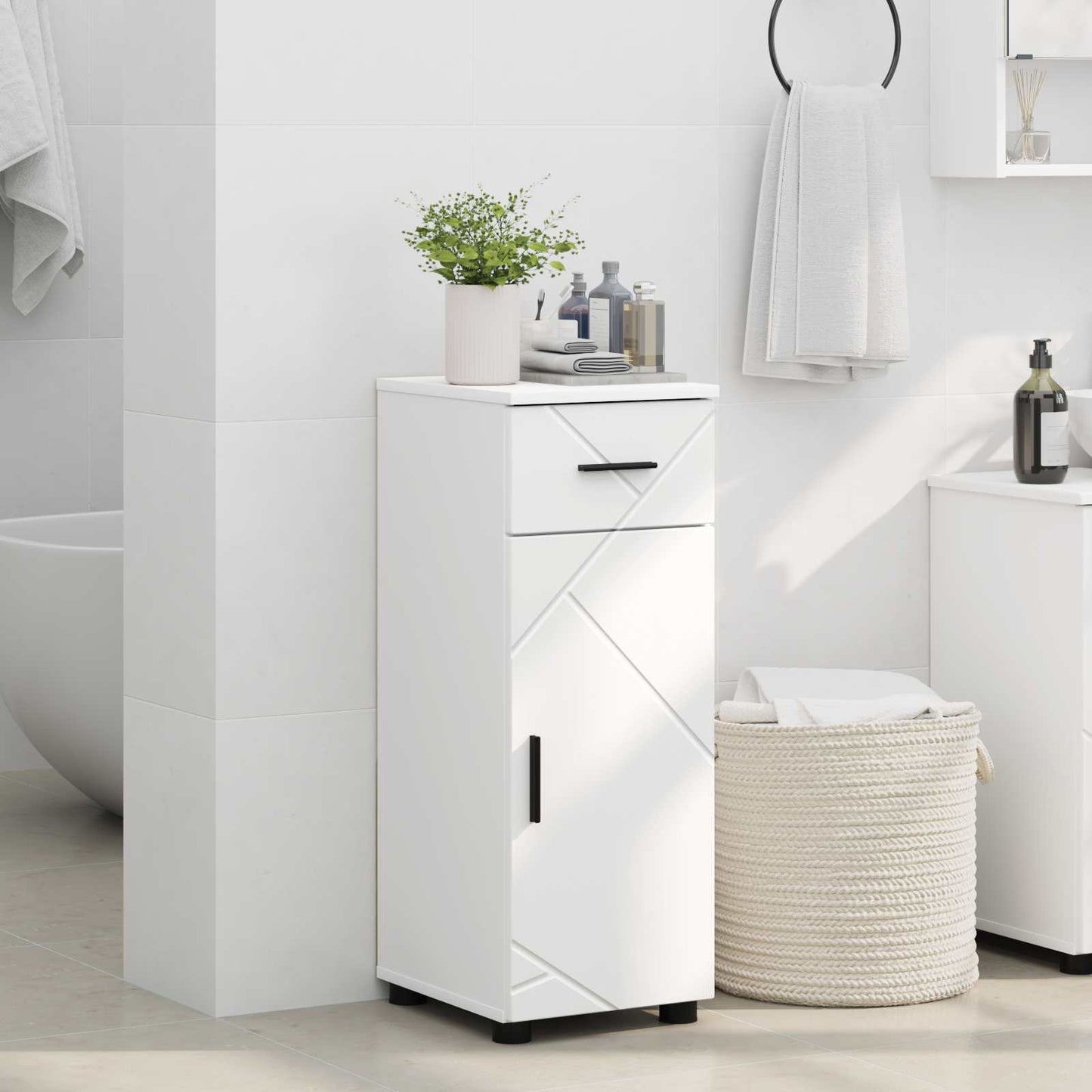 Bathroom Cabinet White 30 x 35 x 80 cm Engineered wood & Metal