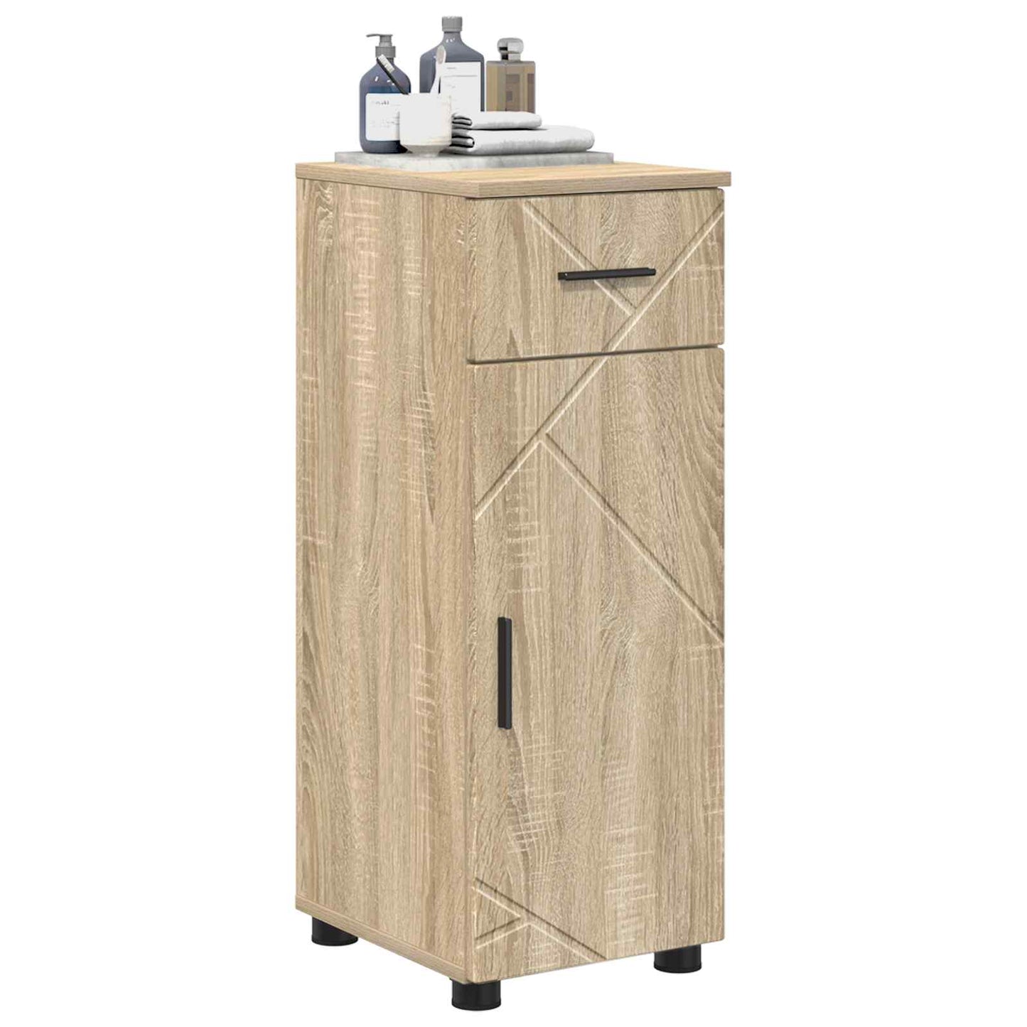 Bathroom Cabinet with Drawer Sonoma Oak 30 x 35 x 80 cm