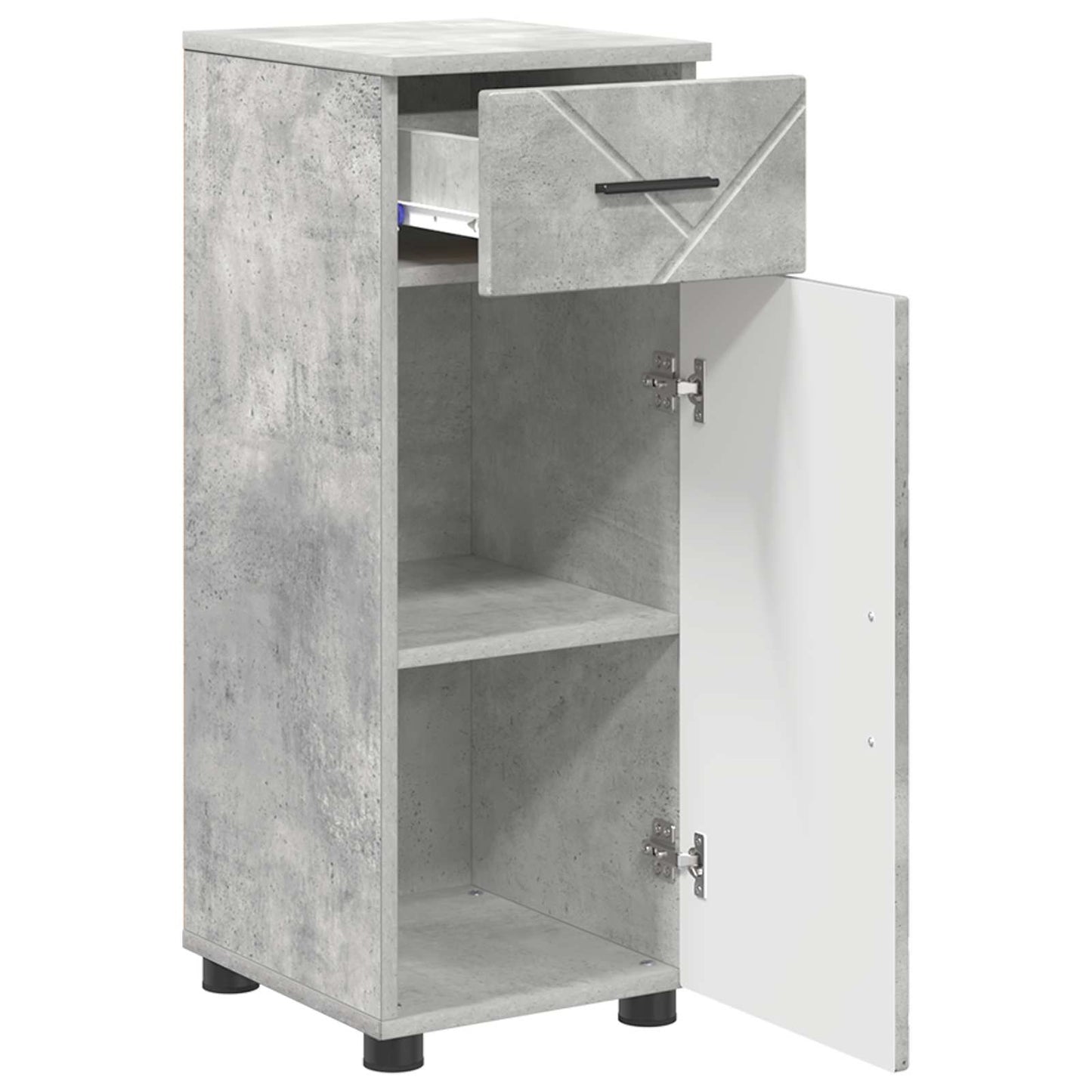Bathroom Cabinet with Drawer Concrete Grey 30 x 35 x 80 cm