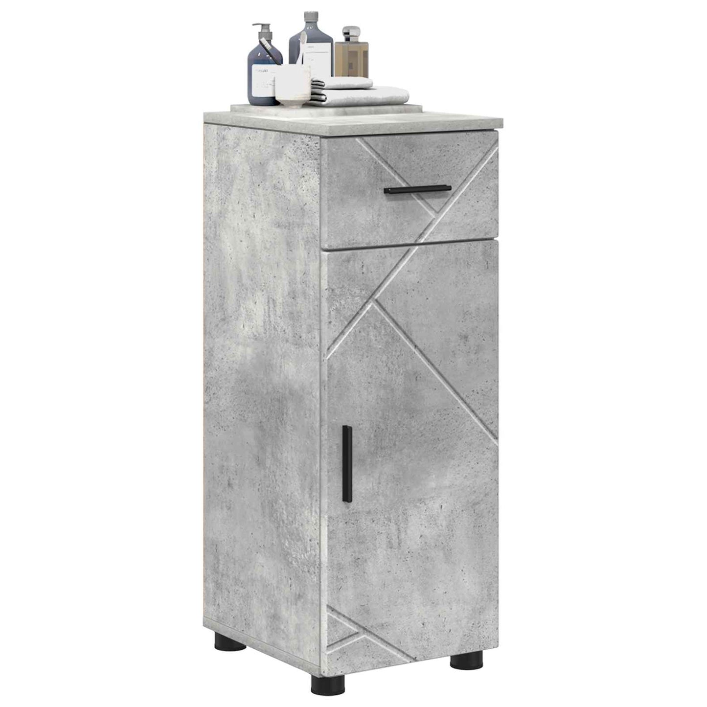 Bathroom Cabinet with Drawer Concrete Grey 30 x 35 x 80 cm