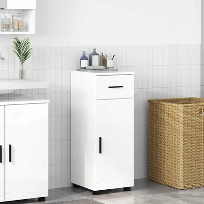 Bathroom Cabinet with Drawer High Gloss White 30 x 35 x 80 cm