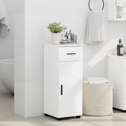 Bathroom Cabinet with Drawer High Gloss White 30 x 35 x 80 cm