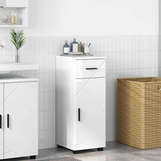 Bathroom Cabinet High Gloss White 30 x 35 x 80 cm