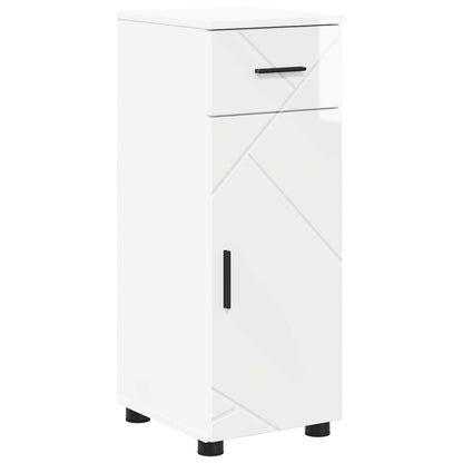 Bathroom Cabinet with Drawer High Gloss White 30 x 35 x 80 cm