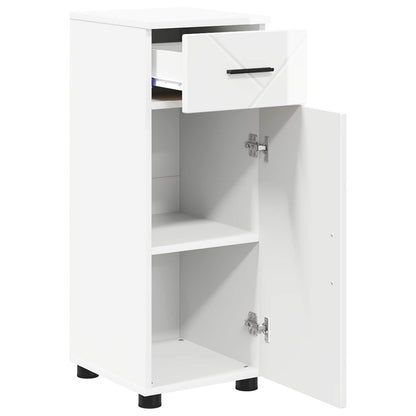 Bathroom Cabinet with Drawer High Gloss White 30 x 35 x 80 cm