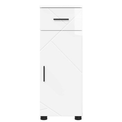 Bathroom Cabinet with Drawer High Gloss White 30 x 35 x 80 cm