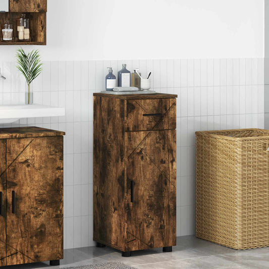 Bathroom Cabinet Smoked Oak 30 x 35 x 80 cm