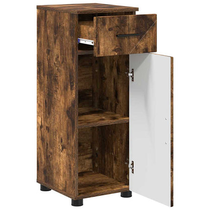 Bathroom Cabinet with Drawer Smoked Oak 30 x 35 x 80 cm