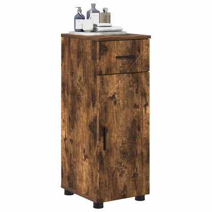 Bathroom Cabinet with Drawer Smoked Oak 30 x 35 x 80 cm