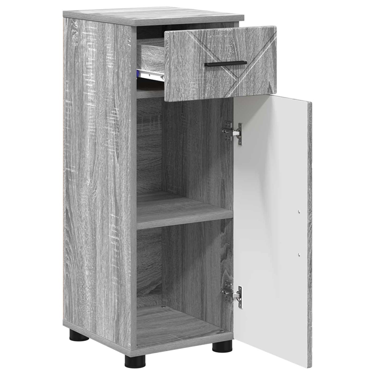 Bathroom Cabinet with Drawer Grey Sonoma 30 x 35 x 80 cm
