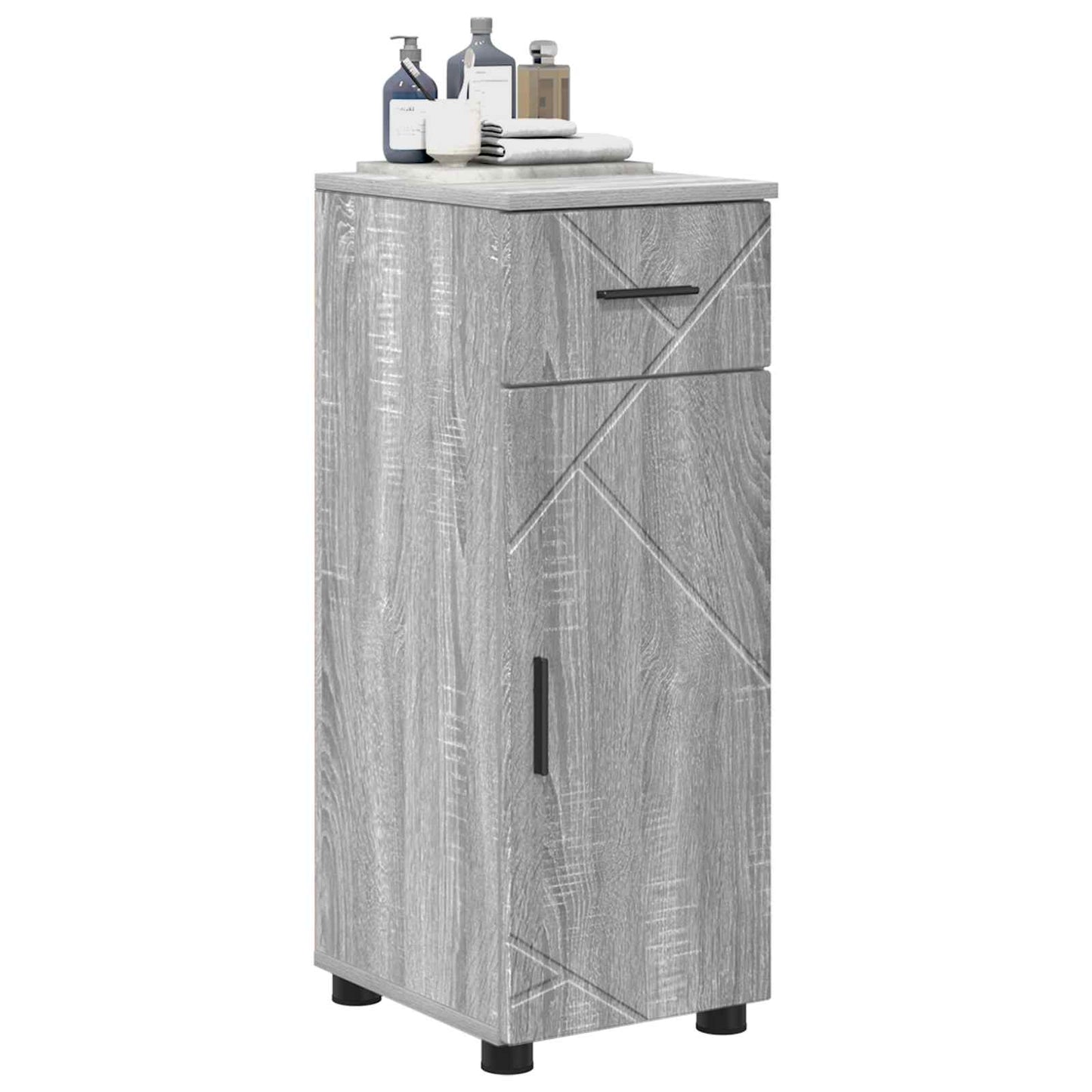 Bathroom Cabinet with Drawer Grey Sonoma 30 x 35 x 80 cm