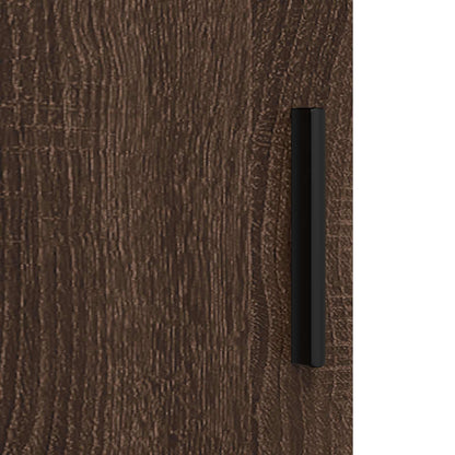 Bathroom Cabinet with Drawer Brown Oak 30 x 35 x 80 cm