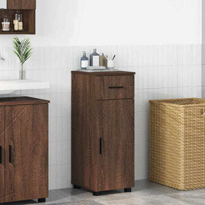Bathroom Cabinet with Drawer Brown Oak 30 x 35 x 80 cm