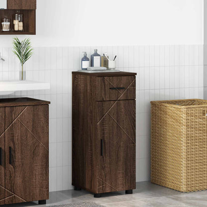 Bathroom Cabinet with Drawer Brown Oak 30 x 35 x 80 cm