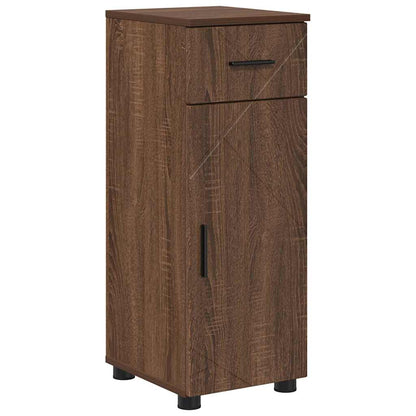 Bathroom Cabinet with Drawer Brown Oak 30 x 35 x 80 cm
