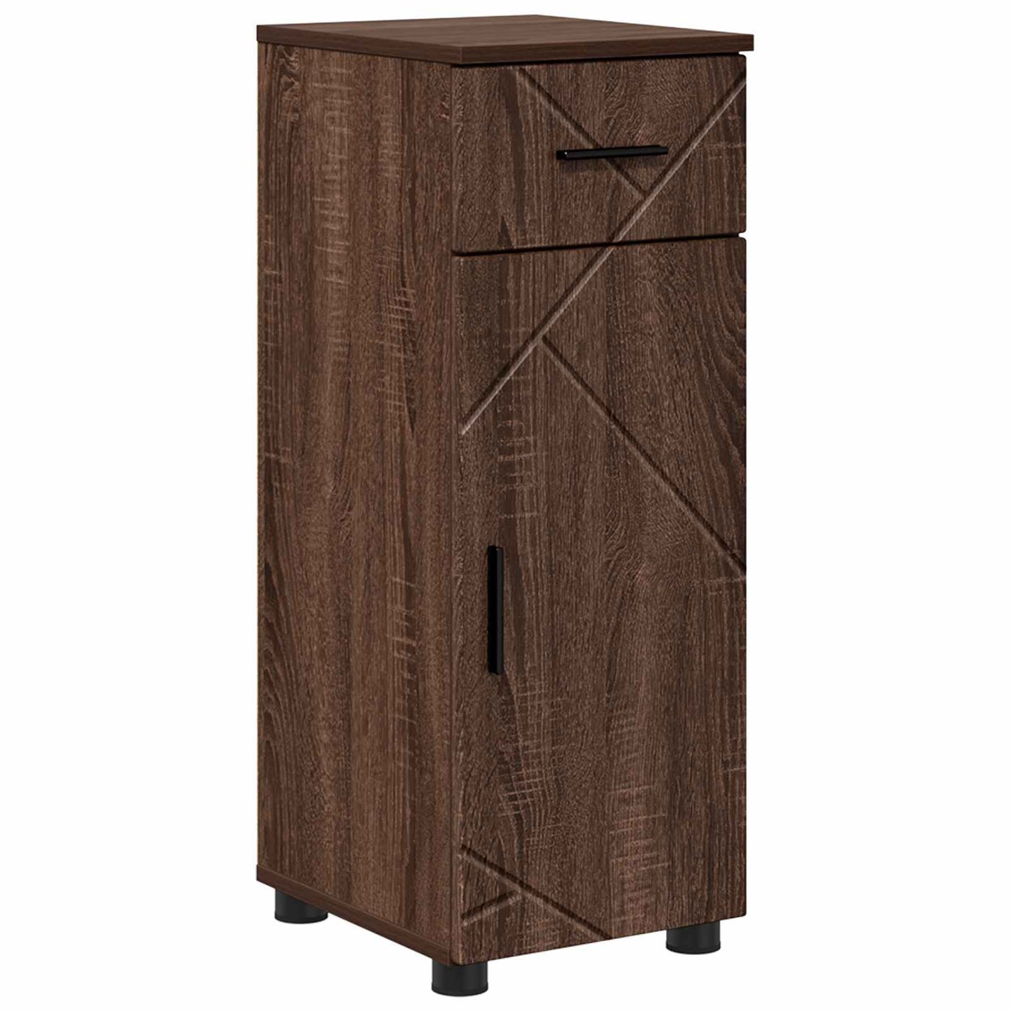 Bathroom Cabinet with Drawer Brown Oak 30 x 35 x 80 cm