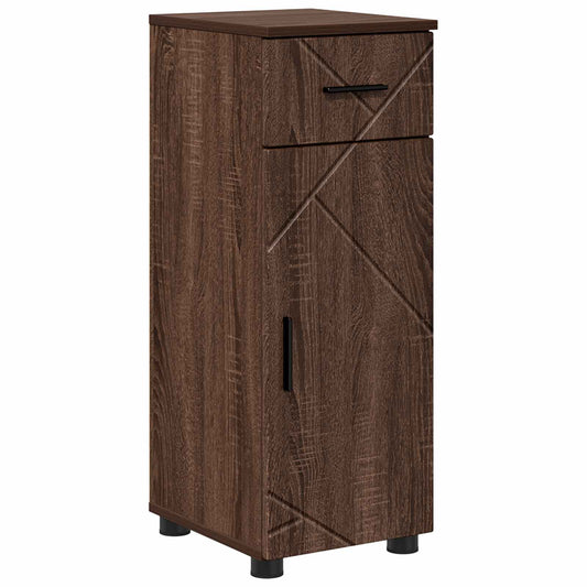 Bathroom Cabinet with Drawer Brown Oak 30 x 35 x 80 cm