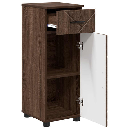 Bathroom Cabinet with Drawer Brown Oak 30 x 35 x 80 cm