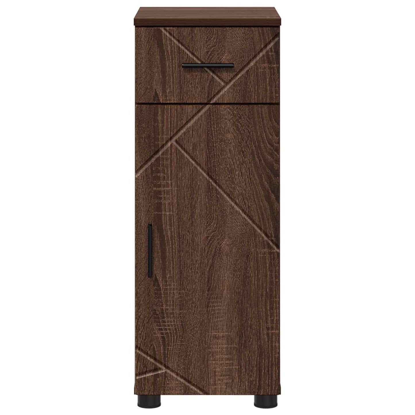 Bathroom Cabinet with Drawer Brown Oak 30 x 35 x 80 cm