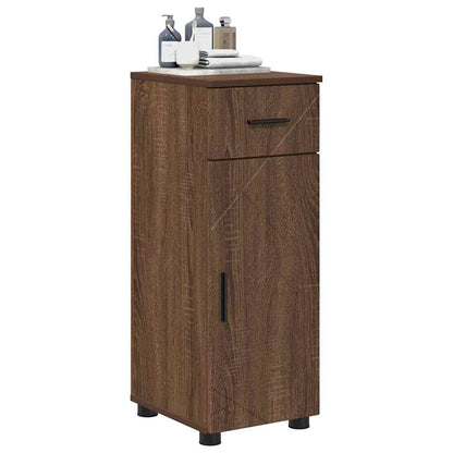 Bathroom Cabinet with Drawer Brown Oak 30 x 35 x 80 cm