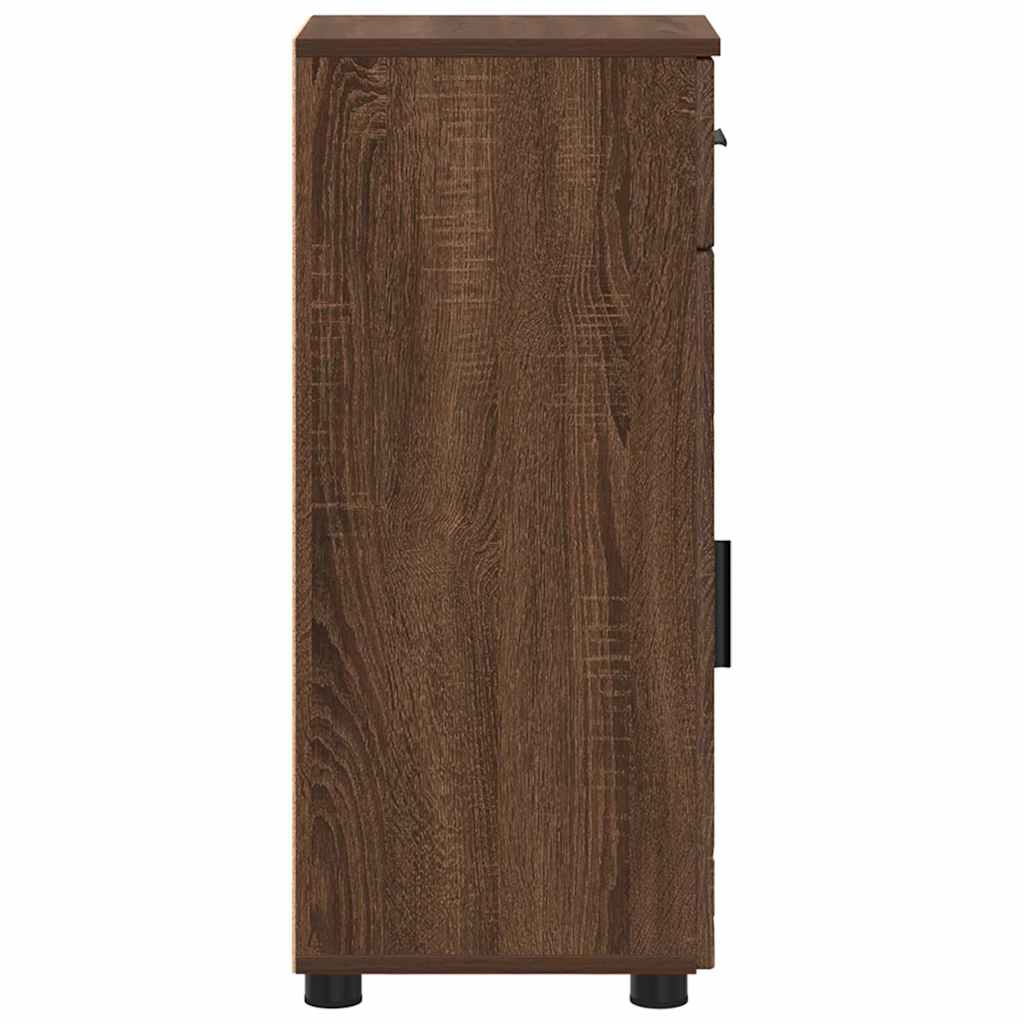 Bathroom Cabinet with Drawer Brown Oak 30 x 35 x 80 cm