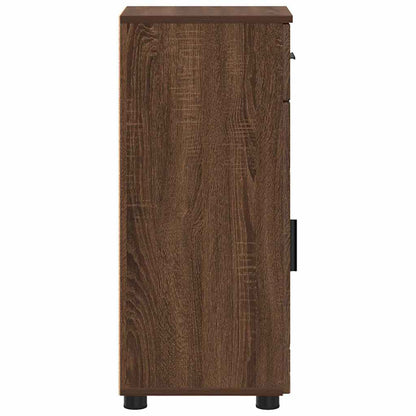 Bathroom Cabinet with Drawer Brown Oak 30 x 35 x 80 cm