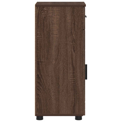 Bathroom Cabinet with Drawer Brown Oak 30 x 35 x 80 cm