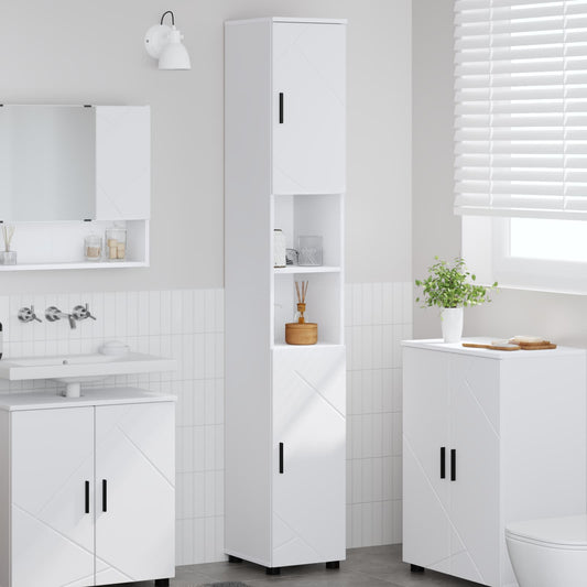 Bathroom Cabinet White 30 x 35 x 192 cm Engineered wood, Metal