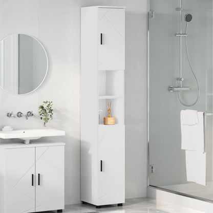 Bathroom Cabinet White 30 x 35 x 192 cm Engineered wood, Metal