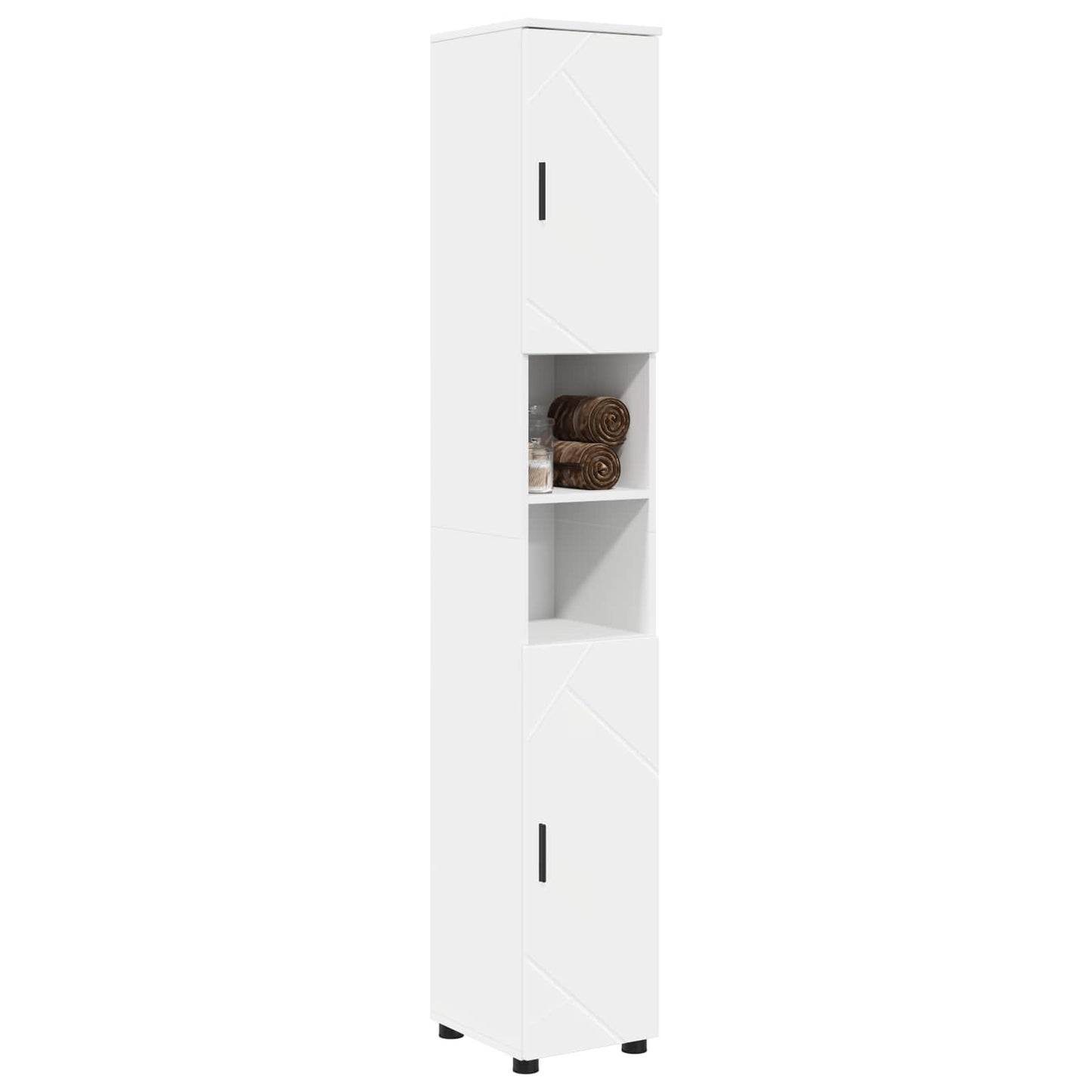 Bathroom Cabinet White 30 x 35 x 192 cm Engineered wood, Metal
