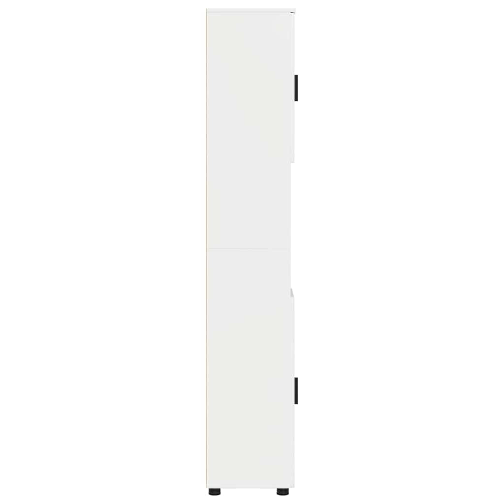 Bathroom Cabinet with Storage High Gloss White 30 x 35 x 192 cm