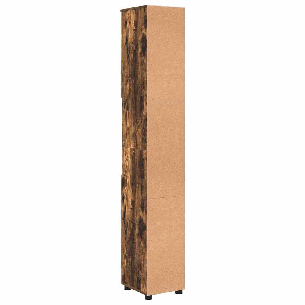 Bathroom Cabinet with Storage Smoked Oak 30 x 35 x 192 cm