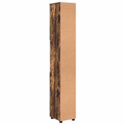Bathroom Cabinet with Storage Smoked Oak 30 x 35 x 192 cm