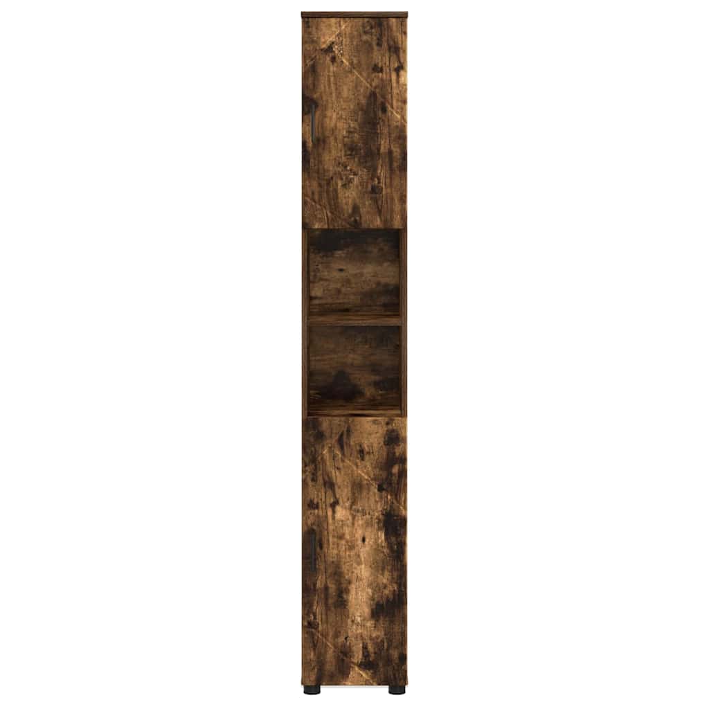 Bathroom Cabinet with Storage Smoked Oak 30 x 35 x 192 cm