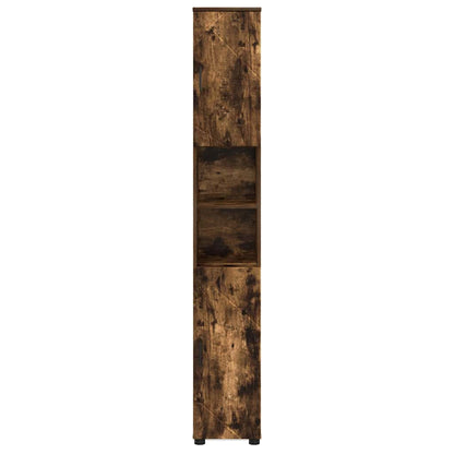Bathroom Cabinet with Storage Smoked Oak 30 x 35 x 192 cm